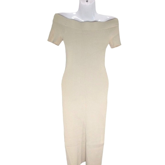 NY&C Eva Mendes Off Shoulder Button Down Ribbed Bodycon Dress XS - Picture 6 of 9